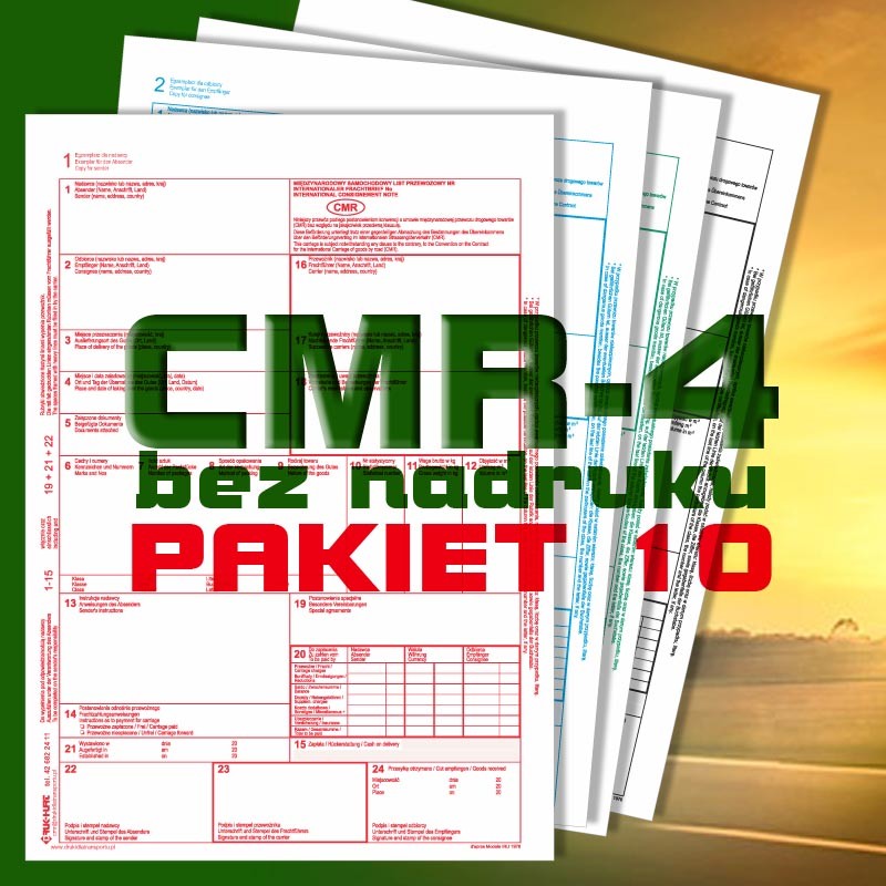 CMR 4 10 bloczków, CMR czyste, CMR Międzynarodowe Listy Przewozowe, drukidlatransportu.pl